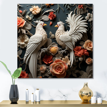 Love white and blue chicken plumage - Chicken Bedroom Wall Art